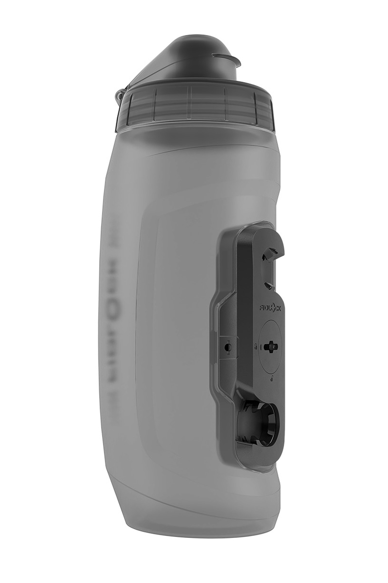 Fidlock TWIST Bottle 590 + Bike Base - transparent-black (TBL) -  Transparent-black 590ml Trinkflasche + Bike Base Flaschenhalter  (magnet-mechanisches Flaschenhalter System) im SET 